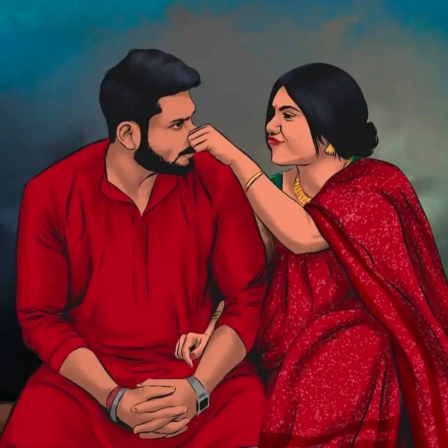 cartoon couple dp